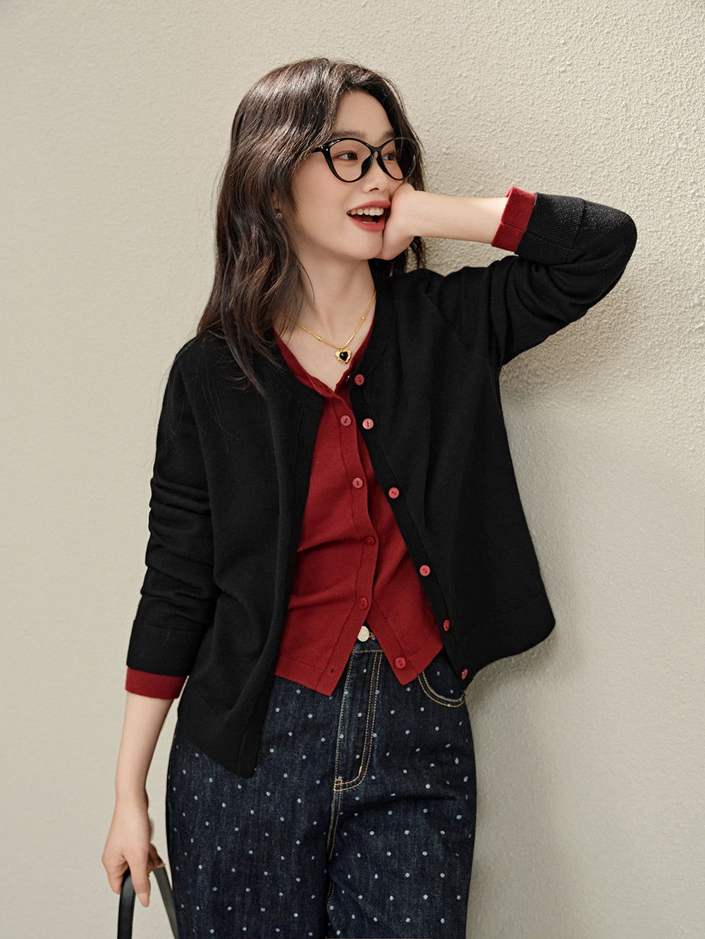 Fake Two-piece Couture Cardigan